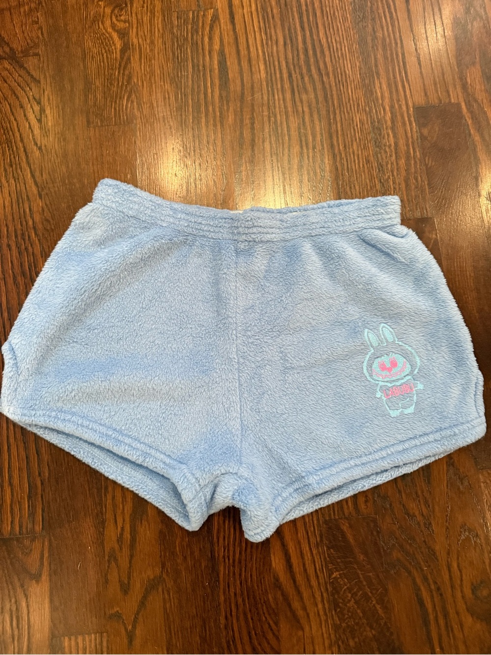 Labubu Light Blue Plush Lounge Shorts